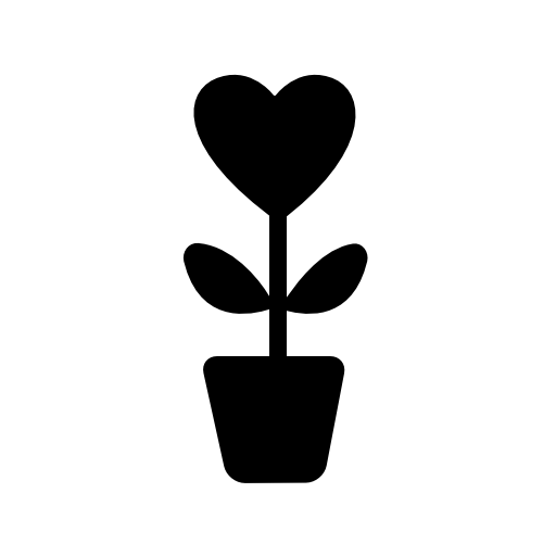 Love plant with heart shaped flower in a pot