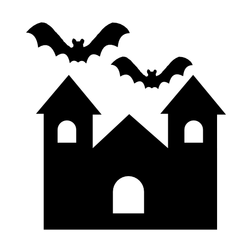 Halloween spellbound creepy mansion with bats