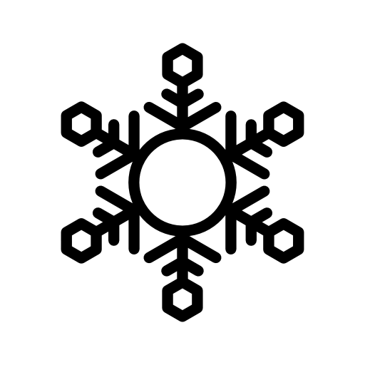 Snowflake with a circle and six hexagons