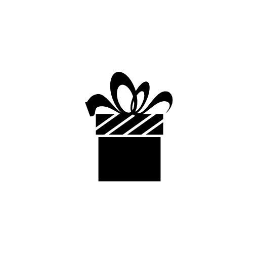 Giftbox with striped cover and a ribbon on it
