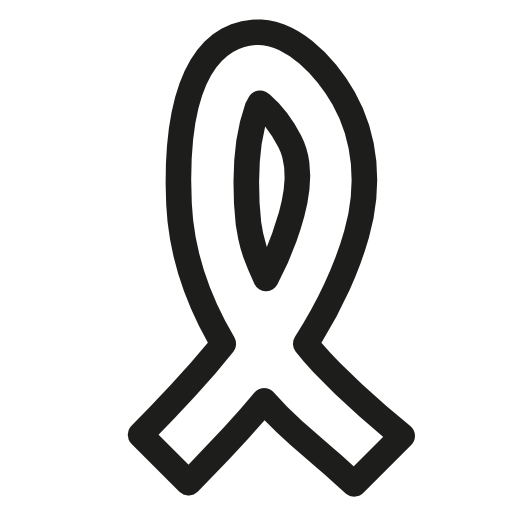 Cancer ribbon hand drawn outline