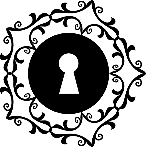 Keyhole in a floral design star shape