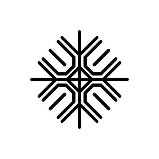 Snowflake of lines in a pattern of number four