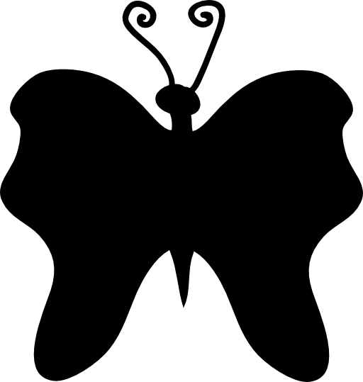 Rounded butterfly silhouette top view