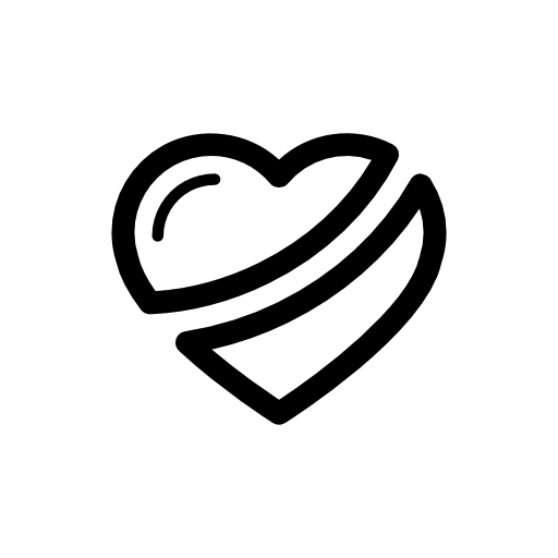 Broken heart shape outline variant