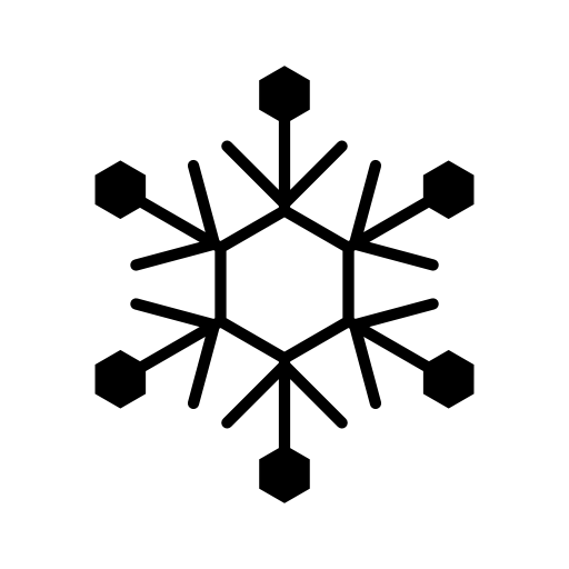 Snowflake of hexagonal design composition