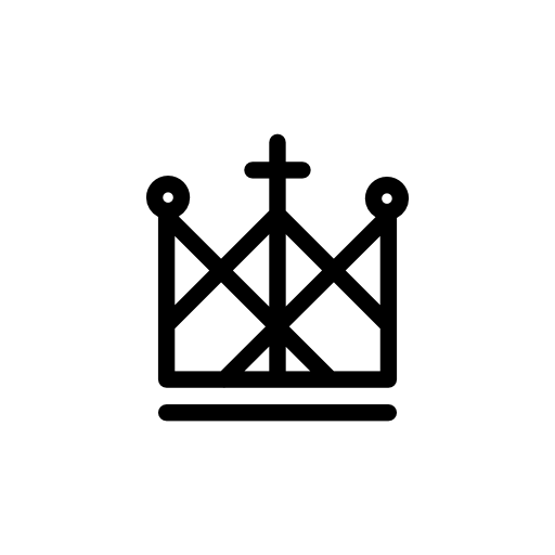 Royal crown of lines design with a catholic cross on top