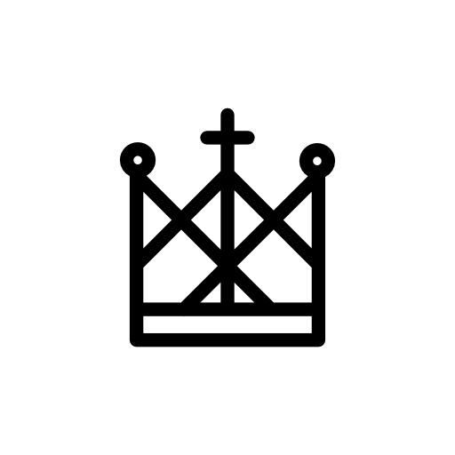 Royal crown of complex design with a cross on top