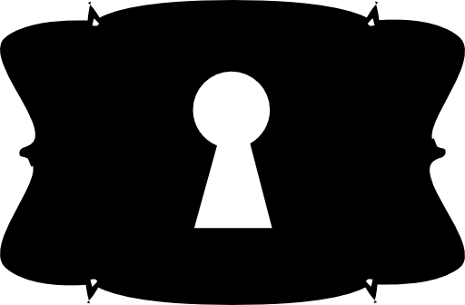 Keyhole in antique shape silhouette