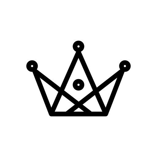 Royalty crown variant made of triangle outlines and small circles