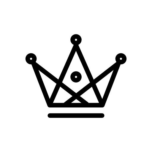 Crown made of triangles and circles outline