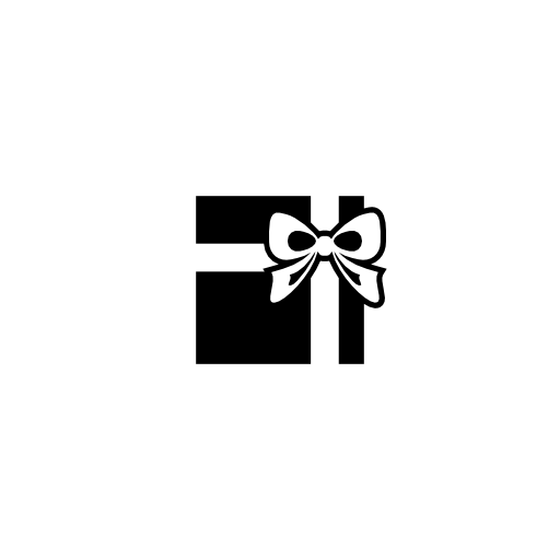 Giftbox with ribbon in a cross