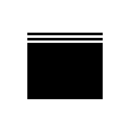 Small rectangle with two horizontal lines on top