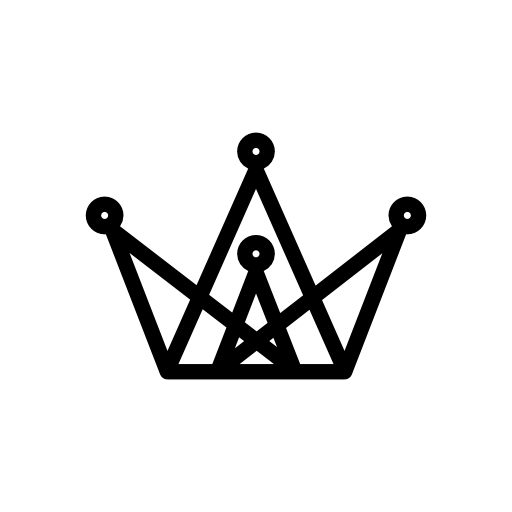 Royal crown made of triangle outlines with small circular shapes