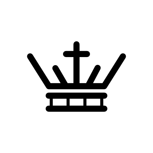 Royal crown of lines with a cross