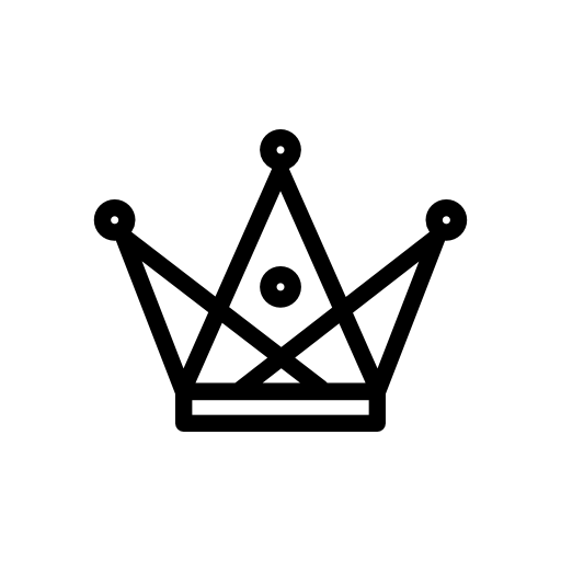 Crown made of triangles and circular outlines