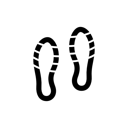 Human shoes footprints couple