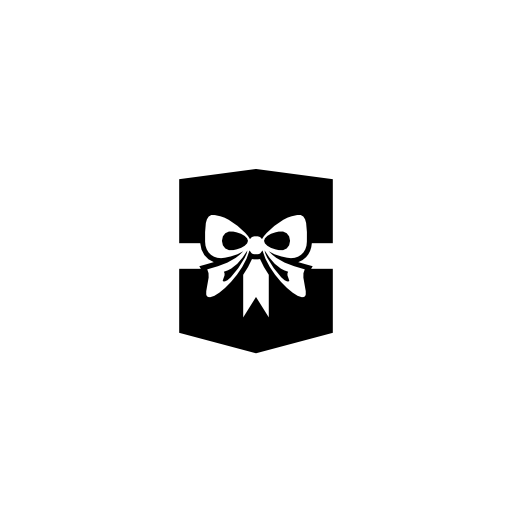 Gift black box with white ribbon around