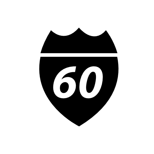60 road sign