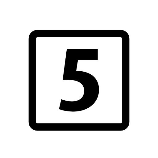 Number 5 in square