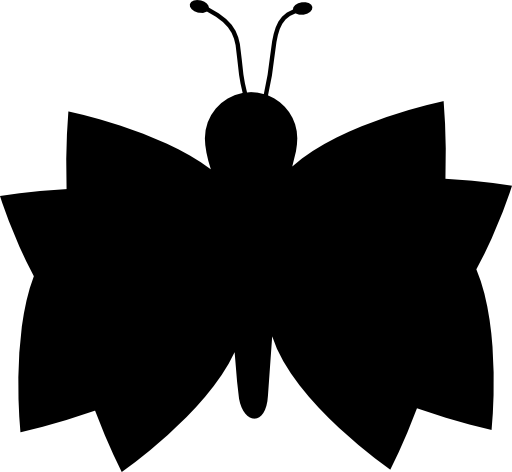 Butterfly black top view silhouette