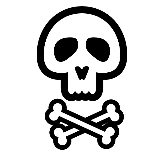 Skull and bones outline