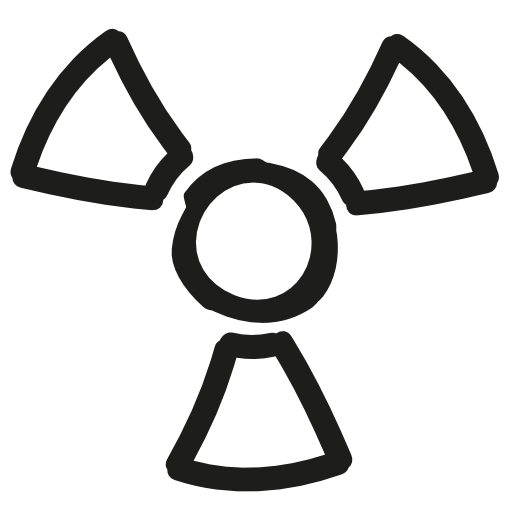 Radiation hand drawn symbol
