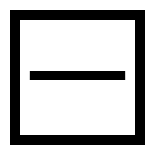 Minus symbol inside a square outline