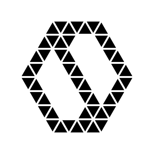 Polygonal straight yin yang symbol