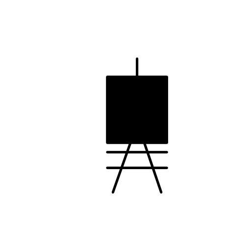 Painting canvas on an art stand