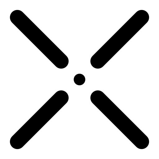 Cross symbol with a small center dot