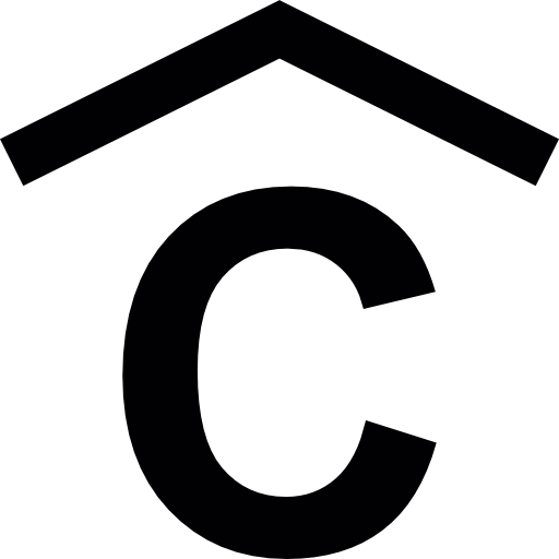 Capital letter C with a chevron arrow on top