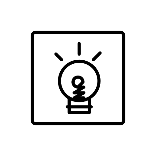 Light bulb doodle on a square background