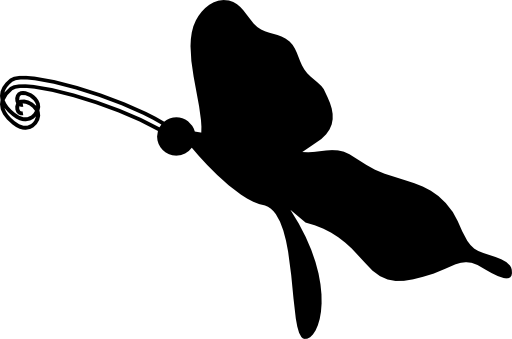 Thin butterfly side view silhouette