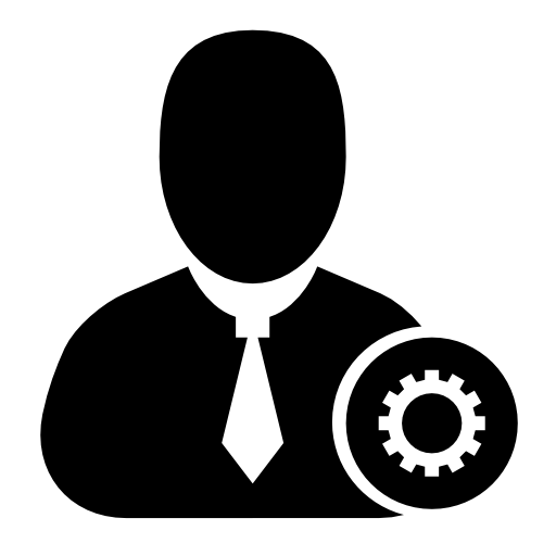 Businessman silhouette with cogwheel
