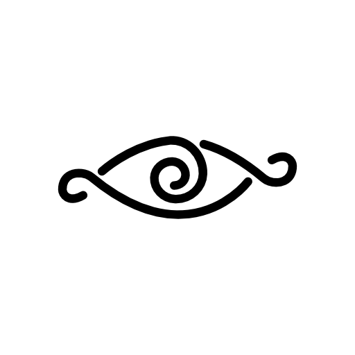 Eye with curl lines design variant