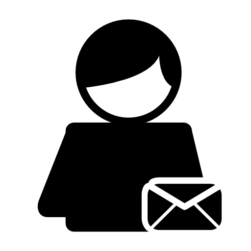 Male profile user with mail symbol