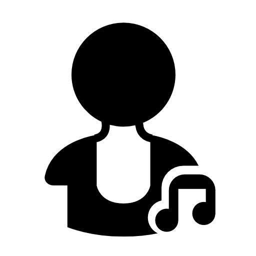 Male profile user with musical note