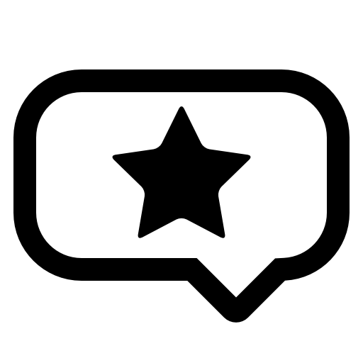 Speech balloon outline with a star