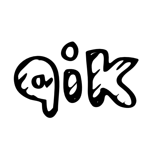 Qik messenger sketched social logo symbol outline of letters