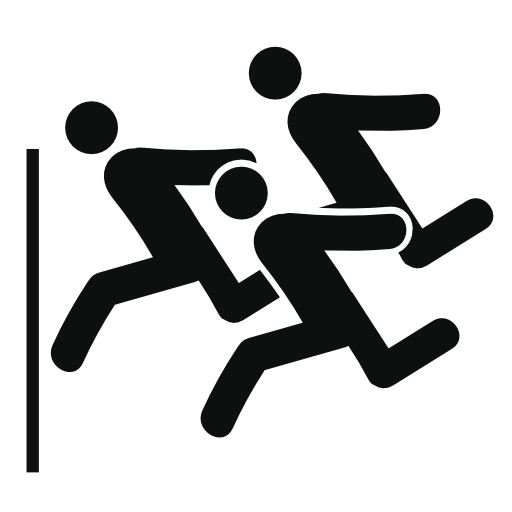 Silhouettes of a group doing a race