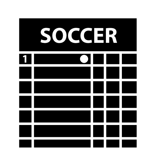 Football or soccer board with results of games