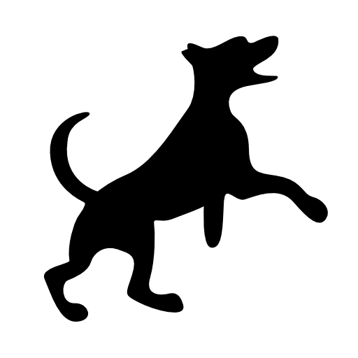 Happy small dog pet silhouette