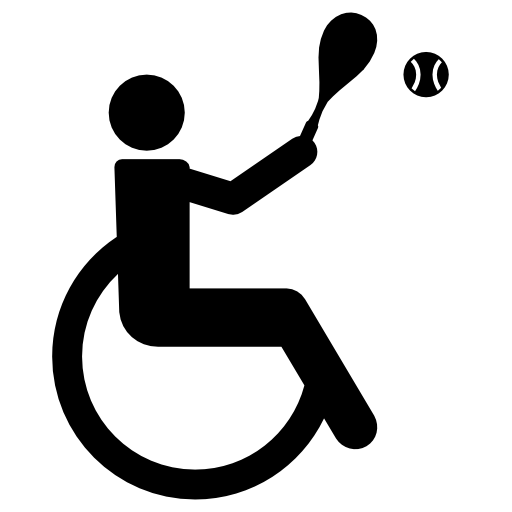 Paralympic tennis silhouette on wheel chair