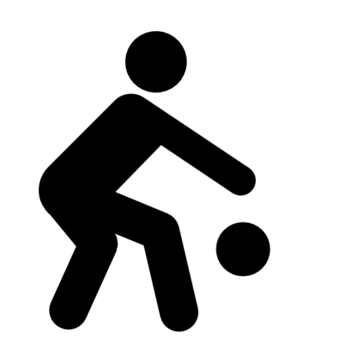 Basketball player silhouette with the ball