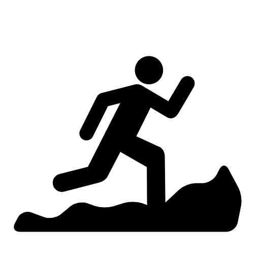 Mountain running silhouette
