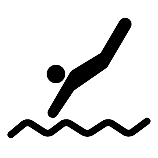Swimmer diving to water