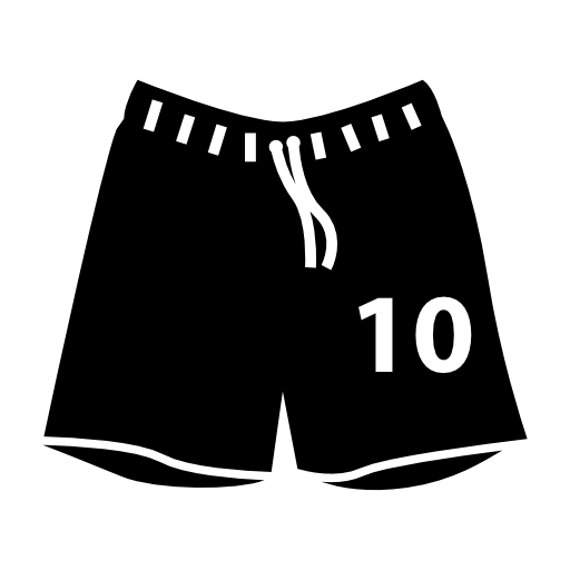 Football shorts with number 10