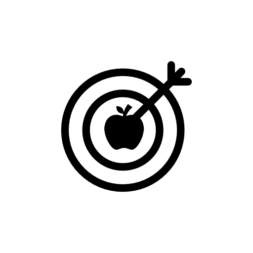Dart on the objective center on an apple