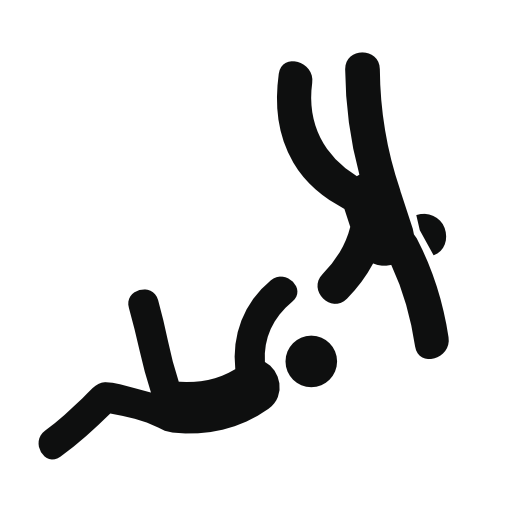 Silhouettes of a couple of bodies fighting